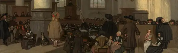 image of Interior of the Oude Kerk, Amsterdam, During a Service